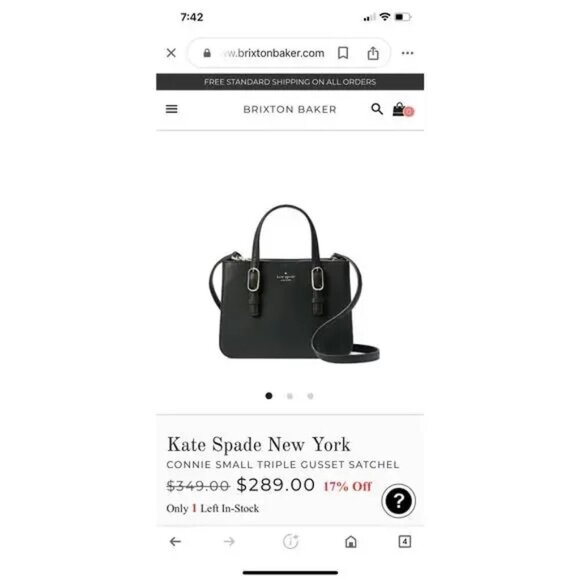 Kate Spade Connie Small Triple Gusset Satchel Top Handle Bag Black Leather EUC - Picture 14 of 14